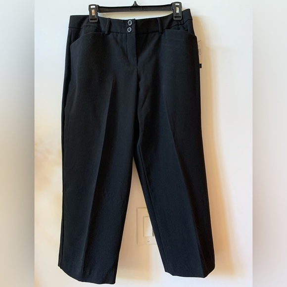 Women’s AB Studio Cropped Wide Legged Black Dress Pants Trousers Sz 10 NWT - Picture 1 of 9